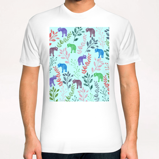 Floral and Elephant X 0.2 T-Shirt by Amir Faysal