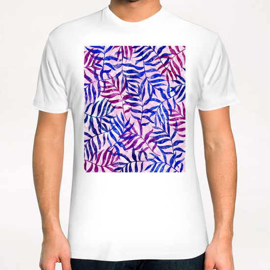 Watercolor Tropical Palm Leaves X 0.1 T-Shirt by Amir Faysal