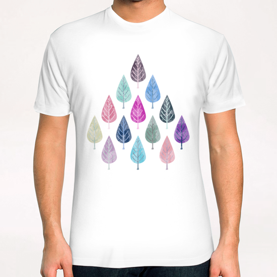 Watercolor Forest Pattern X 0.2 T-Shirt by Amir Faysal