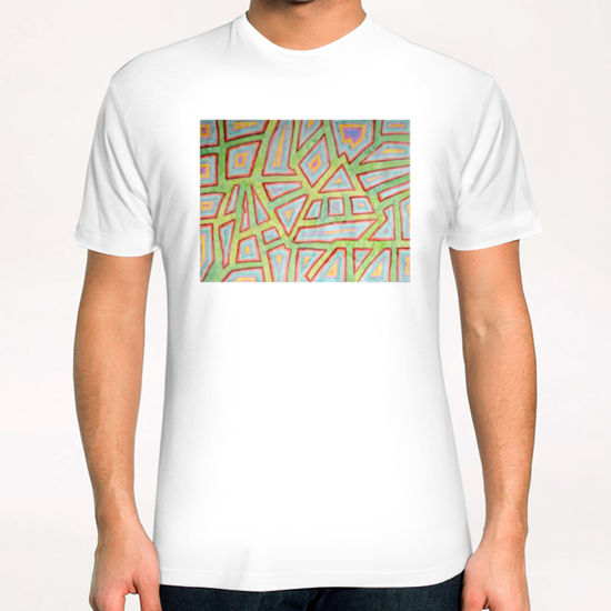 Map Pattern on Spring Green T-Shirt by Heidi Capitaine