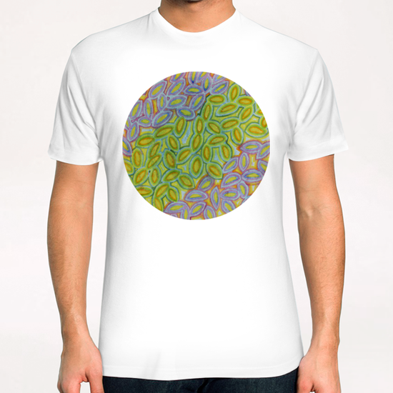 Diagonal Leaves Pattern T-Shirt by Heidi Capitaine