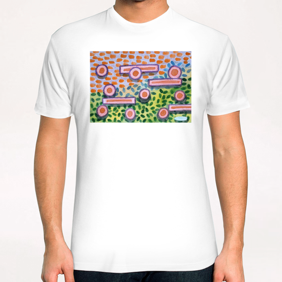 Bars and Dots on a Lawn  T-Shirt by Heidi Capitaine