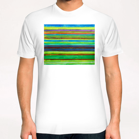 Colorful Horizontal Stripes  T-Shirt by Heidi Capitaine