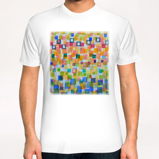Light Squares and Frames Pattern T-Shirt by Heidi Capitaine