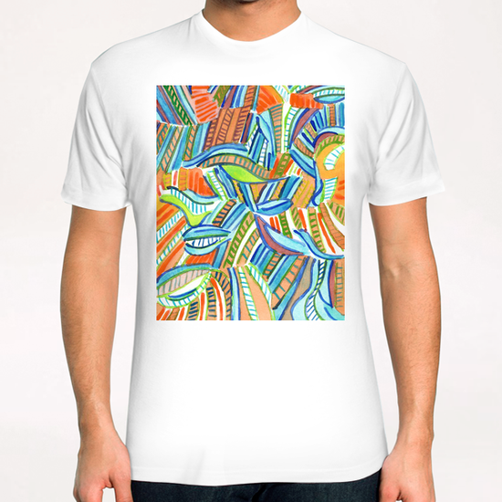 Bent and Straight Ladders Pattern  T-Shirt by Heidi Capitaine