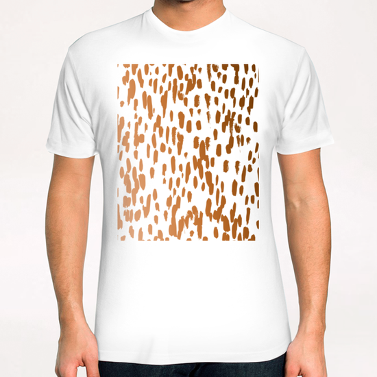 Copper Brushstrokes T-Shirt by Uma Gokhale