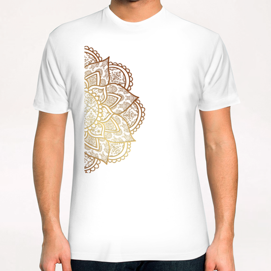 Mandala - Gold & Marble T-Shirt by Alexandre Ibáñez