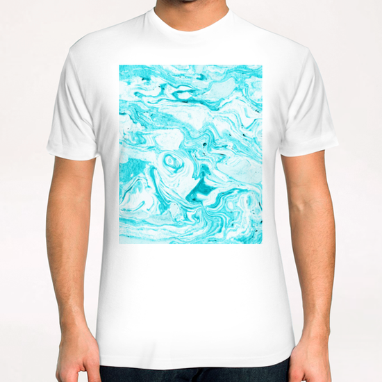 Ocean Blue Marble T-Shirt by Uma Gokhale