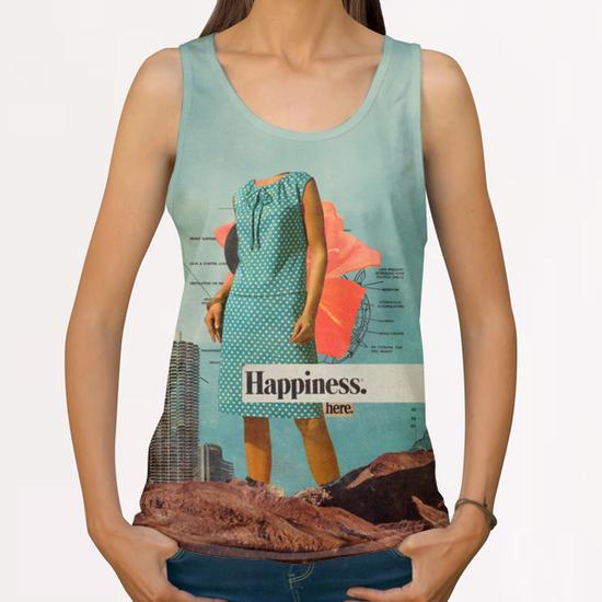 Happiness Here All Over Print Tanks by Frank Moth