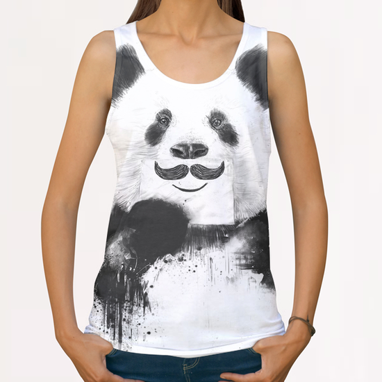 Funny panda All Over Print Tanks by Balazs Solti