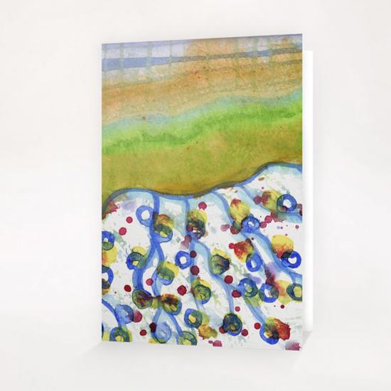  Curved Hill with Blue Rings Greeting Card & Postcard by Heidi Capitaine