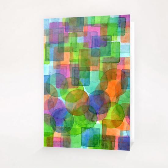 Befriended Squares and Bubbles  Greeting Card & Postcard by Heidi Capitaine
