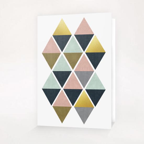 Colorful and golden triangles Greeting Card & Postcard by Vitor Costa