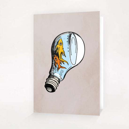 Fishes-Bulb Greeting Card & Postcard by Georgio Fabrello